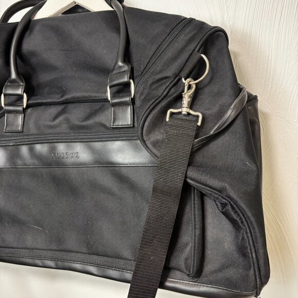 Chrome Azzaro Black Weekender Duffle Bag Travel Carry On Shoulder Strap 23x11 - Picture 3 of 5